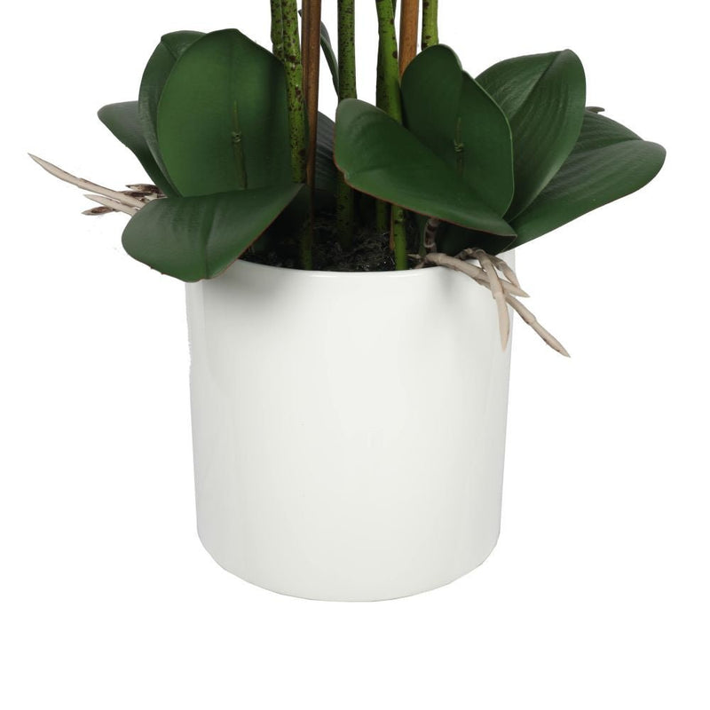 Home & Garden > Artificial Plants > Artifical Flowers & Plants - Large Multi - Stem White Potted Faux Orchid 65cm - Garden Yard