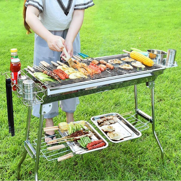 Home & Garden > BBQ > BBQ Tools - BBQ Grill Barbecue Set Charcoal Kabob Stove Portable Foldable Camping Picnic - Garden Yard