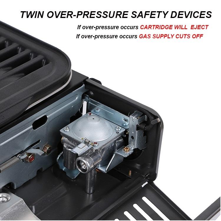 Home & Garden > BBQ > BBQ Tools - Portable Gas BBQ Stove with PRO Grill Plate Outdoor Barbecue Cooking Burner Kit Butane Camping - Garden Yard
