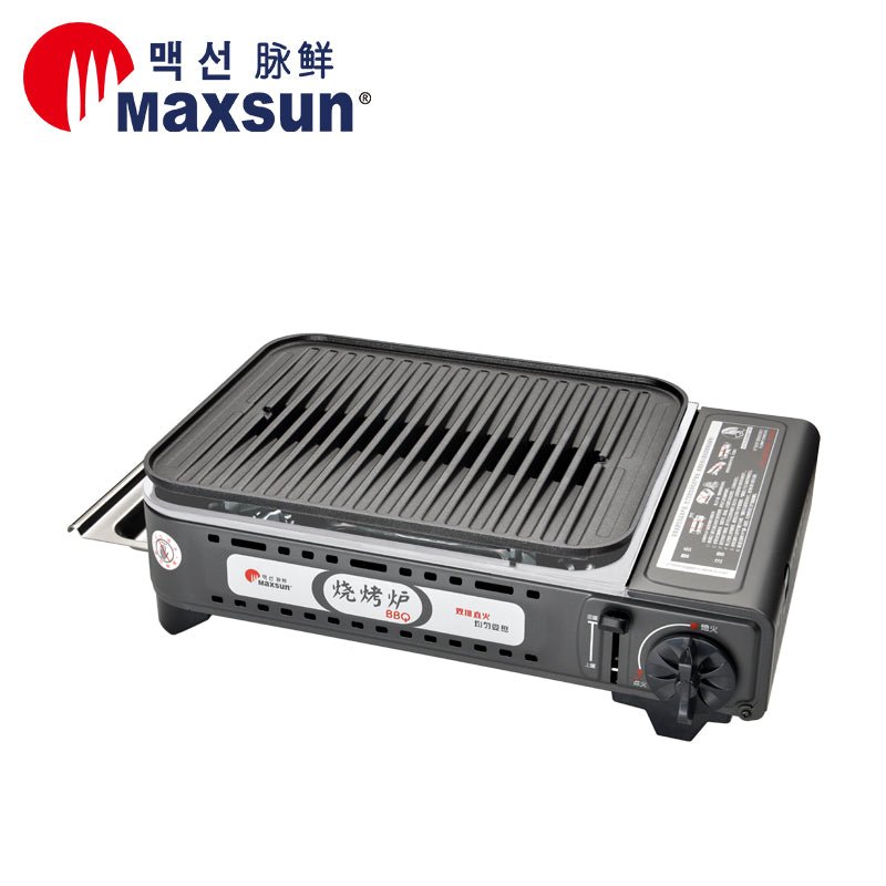 Home & Garden > BBQ > BBQ Tools - Portable Gas BBQ Stove with PRO Grill Plate Outdoor Barbecue Cooking Burner Kit Butane Camping - Garden Yard