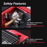 Home & Garden > BBQ > BBQ Tools - Portable Gas Stove Burner Butane BBQ Camping Gas Cooker With Non Stick Plate Red without Fish Pan and Lid - Garden Yard