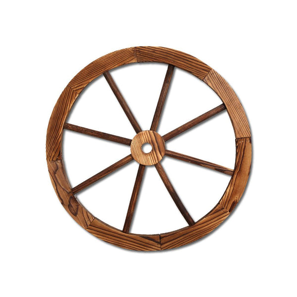 Home & Garden > Decor > Garden Ornaments - Gardeon Garden Decor Outdoor Ornament Wooden Wagon Wheel - Garden Yard