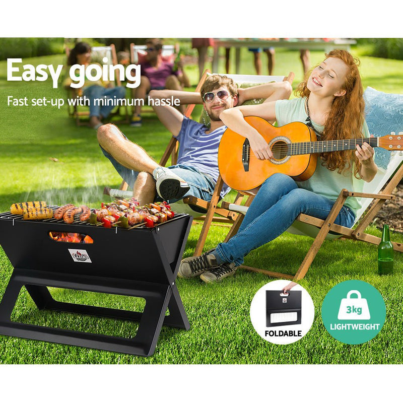 Home & Garden > Firepits - Grillz BBQ Grill Charcoal Smoker Foldable - Garden Yard