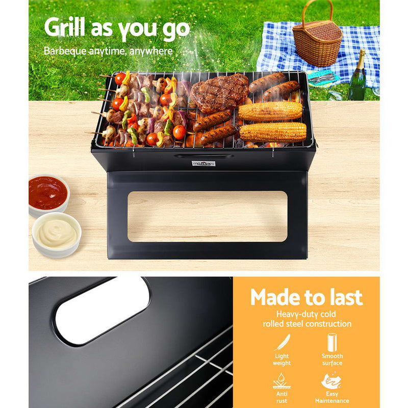 Home & Garden > Firepits - Grillz BBQ Grill Charcoal Smoker Foldable - Garden Yard