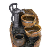 Home & Garden > Fountains > Fountain & Ponds Accessories - Gardeon Solar Fountain Water Feature Outdoor Cascading Hand Pump Design 80CM - Garden Yard