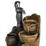 Home & Garden > Fountains > Fountain & Ponds Accessories - Gardeon Solar Fountain Water Feature Outdoor Cascading Hand Pump Design 80CM - Garden Yard
