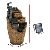 Home & Garden > Fountains > Fountain & Ponds Accessories - Gardeon Solar Fountain Water Feature Outdoor Cascading Hand Pump Design 80CM - Garden Yard