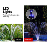 Home & Garden > Fountains > Fountain & Ponds Accessories - Gardeon Solar Pond Pump Submersible Fountain with Battery Kit LED Lights 5.2FT - Garden Yard