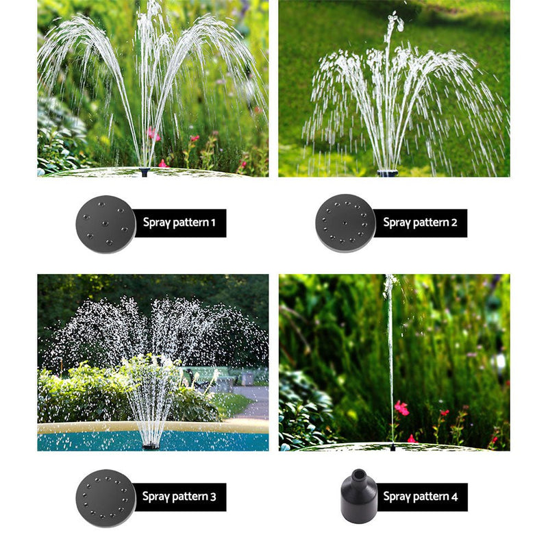 Home & Garden > Fountains > Fountain & Ponds Accessories - Gardeon Solar Pond Pump Submersible Fountain with Battery Kit LED Lights 5.2FT - Garden Yard