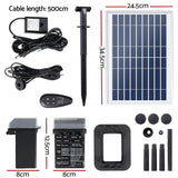 Home & Garden > Fountains > Fountain & Ponds Accessories - Gardeon Solar Pond Pump Submersible Fountain with Battery Kit LED Lights 5.2FT - Garden Yard