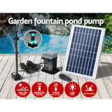 Home & Garden > Fountains > Fountain & Ponds Accessories - Gardeon Solar Pond Pump Submersible Fountain with Battery Kit LED Lights 5.2FT - Garden Yard