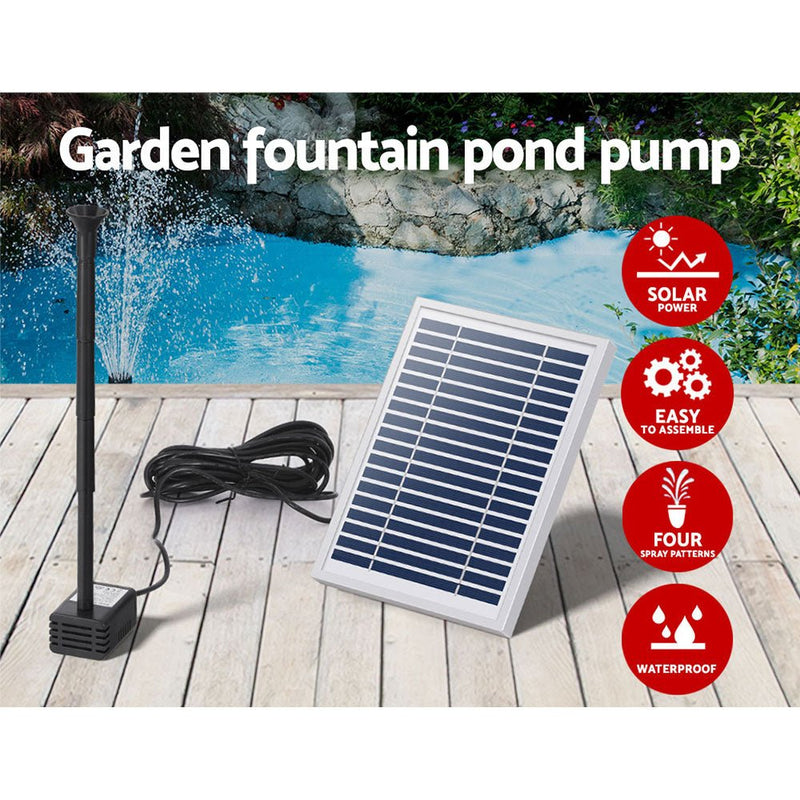 Home & Garden > Fountains > Fountain & Ponds Accessories - Gardeon Solar Pond Pump Submersible Water Fountain Kit 4.4FT - Garden Yard
