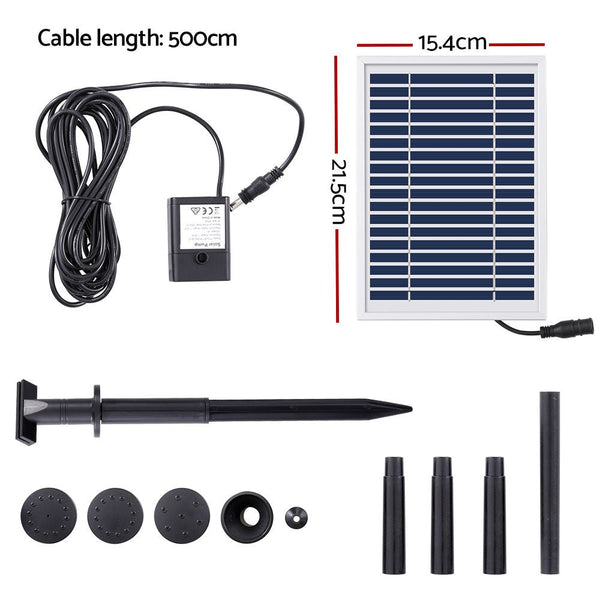 Home & Garden > Fountains > Fountain & Ponds Accessories - Gardeon Solar Pond Pump Submersible Water Fountain Kit 4.4FT - Garden Yard