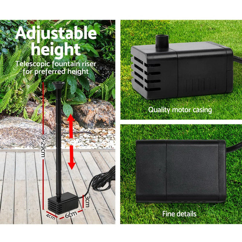 Home & Garden > Fountains > Fountain & Ponds Accessories - Gardeon Solar Pond Pump Submersible Water Fountain Kit 4FT - Garden Yard