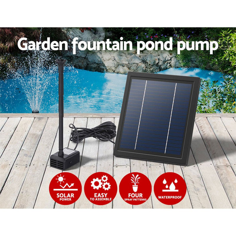 Home & Garden > Fountains > Fountain & Ponds Accessories - Gardeon Solar Pond Pump Submersible Water Fountain Kit 6.1FT - Garden Yard