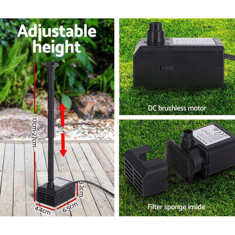 Home & Garden > Fountains > Fountain & Ponds Accessories - Gardeon Solar Pond Pump Submersible Water Fountain Kit 6.1FT - Garden Yard