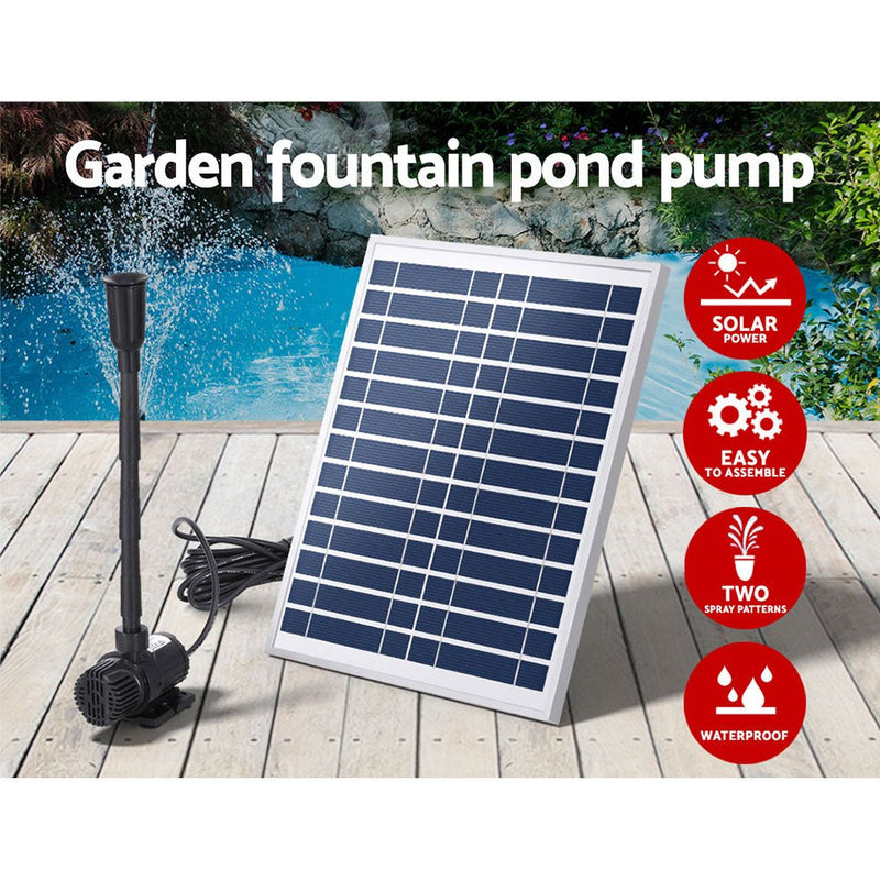 Home & Garden > Fountains > Fountain & Ponds Accessories - Gardeon Solar Pond Pump Submersible Water Fountain Kit 9.8FT - Garden Yard