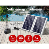 Home & Garden > Fountains > Fountain & Ponds Accessories - Gardeon Solar Pond Pump Submersible Water Fountain Kit with 2 Panels 7.2FT - Garden Yard