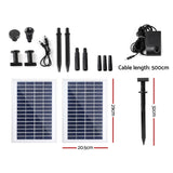Home & Garden > Fountains > Fountain & Ponds Accessories - Gardeon Solar Pond Pump Submersible Water Fountain Kit with 2 Panels 7.2FT - Garden Yard