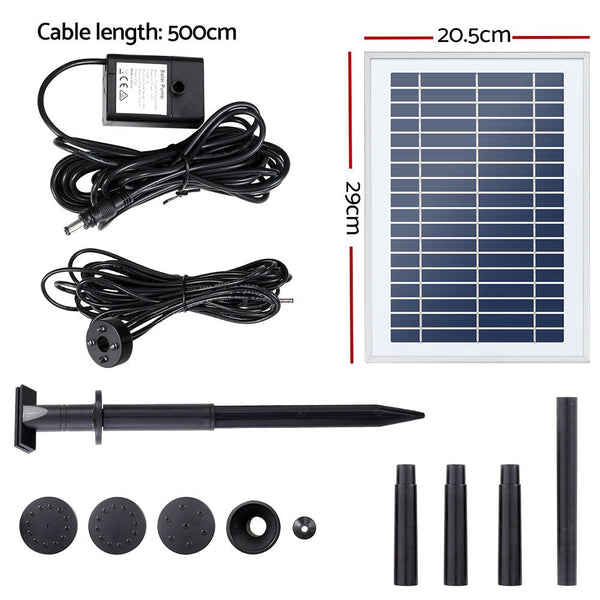 Home & Garden > Fountains > Fountain & Ponds Accessories - Gardeon Solar Pond Pump Submersible Water Fountain with Battery LED Lights 4.4FT - Garden Yard