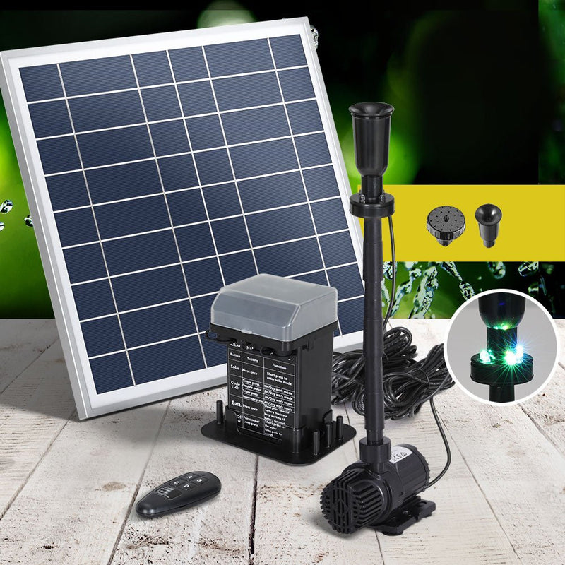 Home & Garden > Fountains > Fountain & Ponds Accessories - Gardeon Solar Pond Pump with Battery Kit LED Lights 9.8FT - Garden Yard