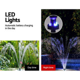 Home & Garden > Fountains > Fountain & Ponds Accessories - Gardeon Solar Pond Pump with Battery Kit LED Lights 9.8FT - Garden Yard