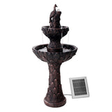 Home & Garden > Fountains > Fountain & Ponds Accessories - Gardeon Solar Water Feature Tier Fountain with Pump Kit Bird Bath 106CM Peacock - Garden Yard