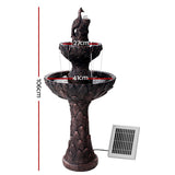 Home & Garden > Fountains > Fountain & Ponds Accessories - Gardeon Solar Water Feature Tier Fountain with Pump Kit Bird Bath 106CM Peacock - Garden Yard