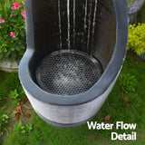 Home & Garden > Fountains > Fountains & Ponds - Gardeon Solar Fountain Water Feature Bird Bath Outdoor Garden Cascade 48CM Grey - Garden Yard