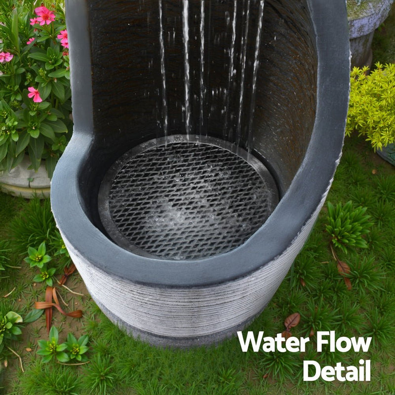 Home & Garden > Fountains > Fountains & Ponds - Gardeon Solar Fountain Water Feature Bird Bath Outdoor Garden Cascade 48CM Grey - Garden Yard