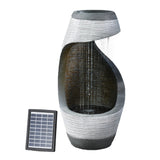 Home & Garden > Fountains > Fountains & Ponds - Gardeon Solar Fountain Water Feature Bird Bath Outdoor Garden Cascade 48CM Grey - Garden Yard