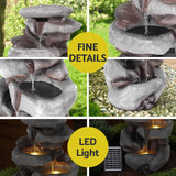 Home & Garden > Fountains > Fountains & Ponds - Gardeon Solar Fountain Water Feature Outdoor Indoor 4 - Tier Brown - Garden Yard