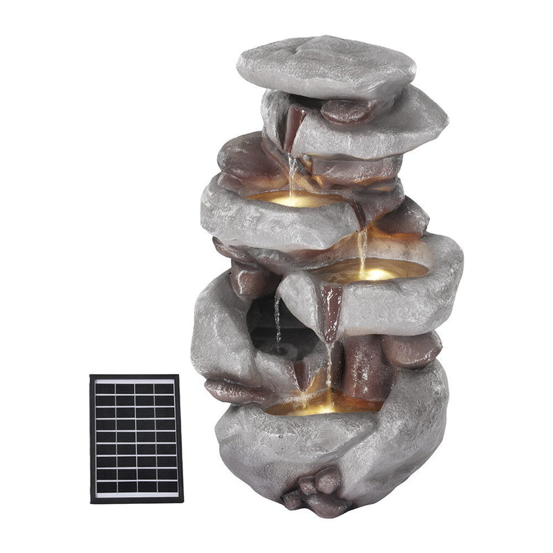 Home & Garden > Fountains > Fountains & Ponds - Gardeon Solar Fountain Water Feature Outdoor Indoor 4 - Tier Brown - Garden Yard