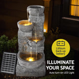 Home & Garden > Fountains > Fountains & Ponds - Gardeon Solar Fountain Water Feature Outdoor LED Lights Gray - Garden Yard