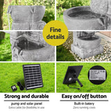 Home & Garden > Fountains > Fountains & Ponds - Gardeon Solar Fountain Water Feature Outdoor LED Lights Gray - Garden Yard