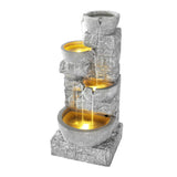 Home & Garden > Fountains > Fountains & Ponds - Gardeon Solar Fountain Water Feature Outdoor LED Lights Gray - Garden Yard