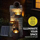 Home & Garden > Fountains > Fountains & Ponds - Gardeon Solar Fountain Water Feature Pot Outdoor Indoor 4 - Tier Cascading Brown - Garden Yard