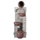 Home & Garden > Fountains > Fountains & Ponds - Gardeon Solar Fountain Water Feature Pot Outdoor Indoor 4 - Tier Cascading Brown - Garden Yard