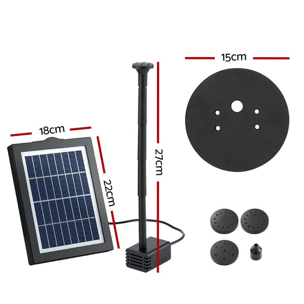 Home & Garden > Fountains > Fountains & Ponds - Gardeon Solar Pond Pump Water Fountain Submersible Floating Bird Bath 190L/H - Garden Yard