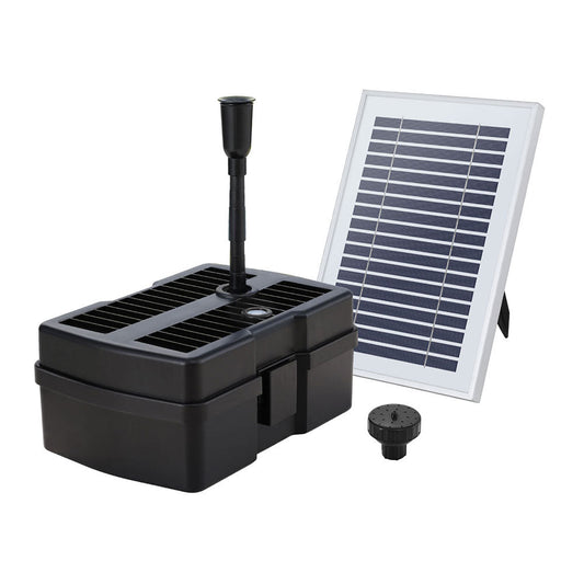 Home & Garden > Fountains > Fountains & Ponds - Gardeon Solar Submersible Water Pond Fountain Pump with Filter Box 4.6FT 470L/H - Garden Yard