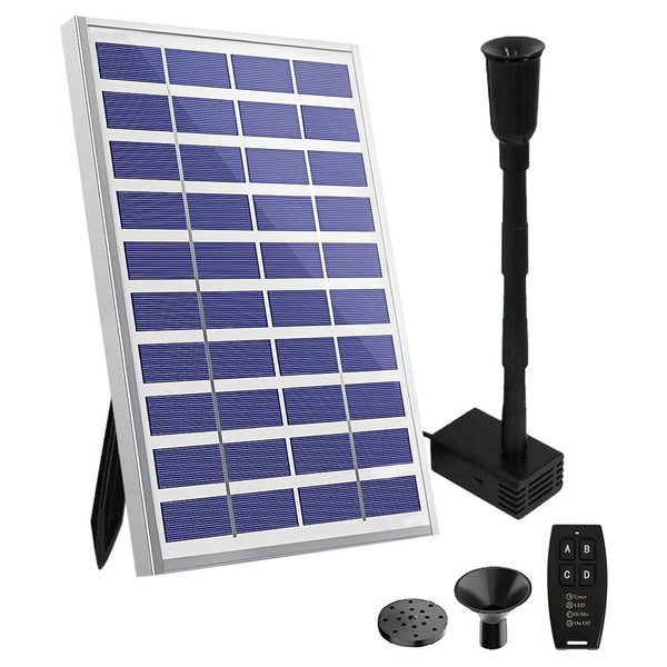 Home & Garden > Fountains > Fountains & Ponds - Protege Hi - Flow Water Feature Fountain Pond Pump, w/ Solar Panel, Lithium Battery, Remote Control, Nozzle kit - Garden Yard