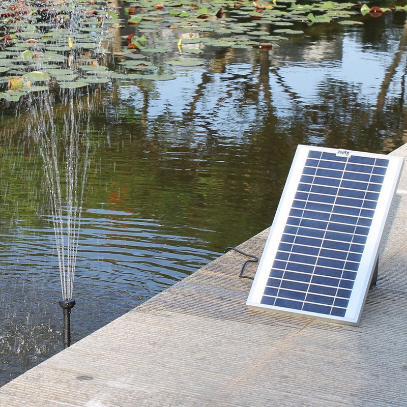 Home & Garden > Fountains > Fountains & Ponds - Protege Water Feature Fountain Pond Pump, w/ Solar Panel, Lithium Battery, Remote Control, Nozzle kit - Garden Yard