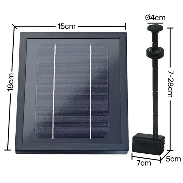 Home & Garden > Fountains > Fountains & Ponds - Protege Water Feature Fountain Pond Pump, w/ Solar Panel, Lithium Battery, Remote Control, Nozzle kit - Garden Yard