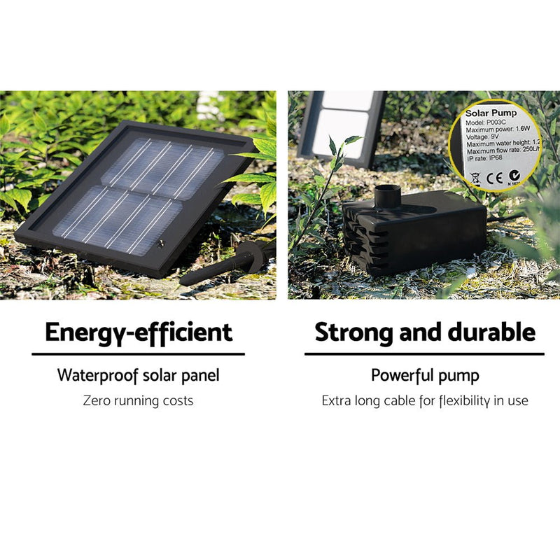 Home & Garden > Fountains - Gardeon Solar Water Feature 3 - Tier Fountain with Pump Kit Bird Bath 93CM Ivory - Garden Yard Aus