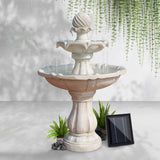 Home & Garden > Fountains - Gardeon Solar Water Feature 3 - Tier Fountain with Pump Kit Bird Bath 93CM Ivory - Garden Yard Aus