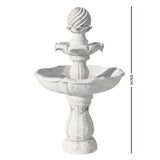 Home & Garden > Fountains - Gardeon Solar Water Feature 3 - Tier Fountain with Pump Kit Bird Bath 93CM Ivory - Garden Yard Aus