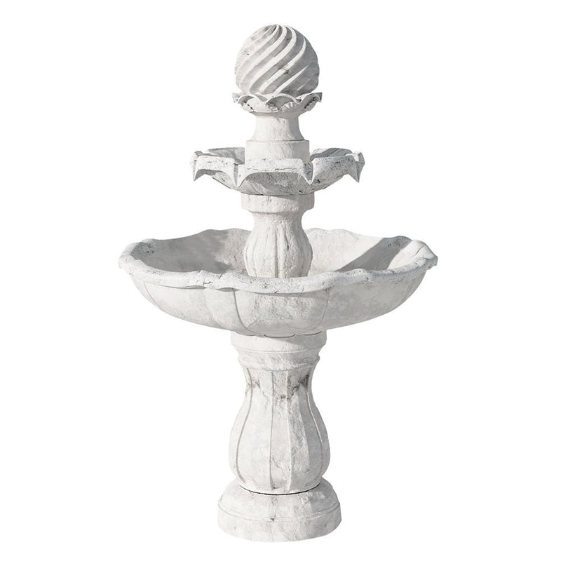 Home & Garden > Fountains - Gardeon Solar Water Feature 3 - Tier Fountain with Pump Kit Bird Bath 93CM Ivory - Garden Yard Aus