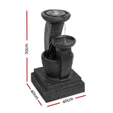 Home & Garden > Fountains - Gardeon Solar Water Feature Cascading Fountain 3 - Tier Mushroom LED Light 70CM - Garden Yard Aus