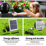Home & Garden > Fountains - Gardeon Solar Water Feature Twisted Fountain LED Light Bird Bath 85CM Black - Garden Yard Aus