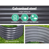 Home & Garden > Garden Beds > Garden Beds & Planters - 2x Green Fingers Raised Garden Bed 160X80X42cm Oval Planter Box Raised Container Galvanised - Garden Yard